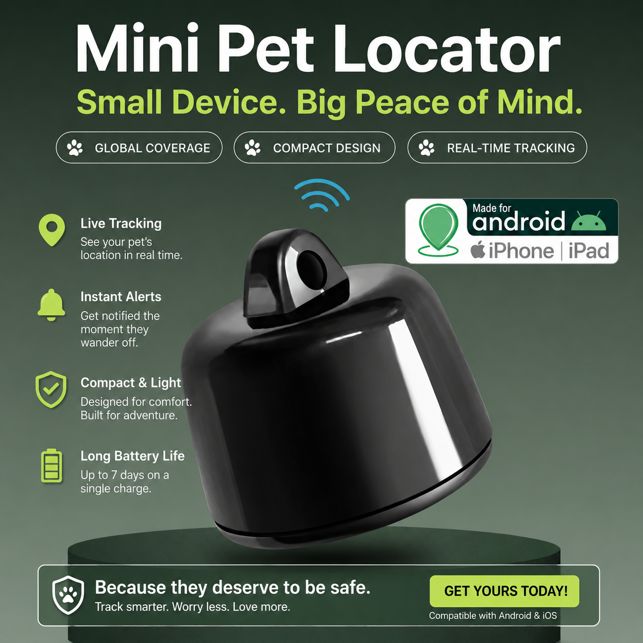 SmartPet Tracker Mini – Bluetooth Locator
