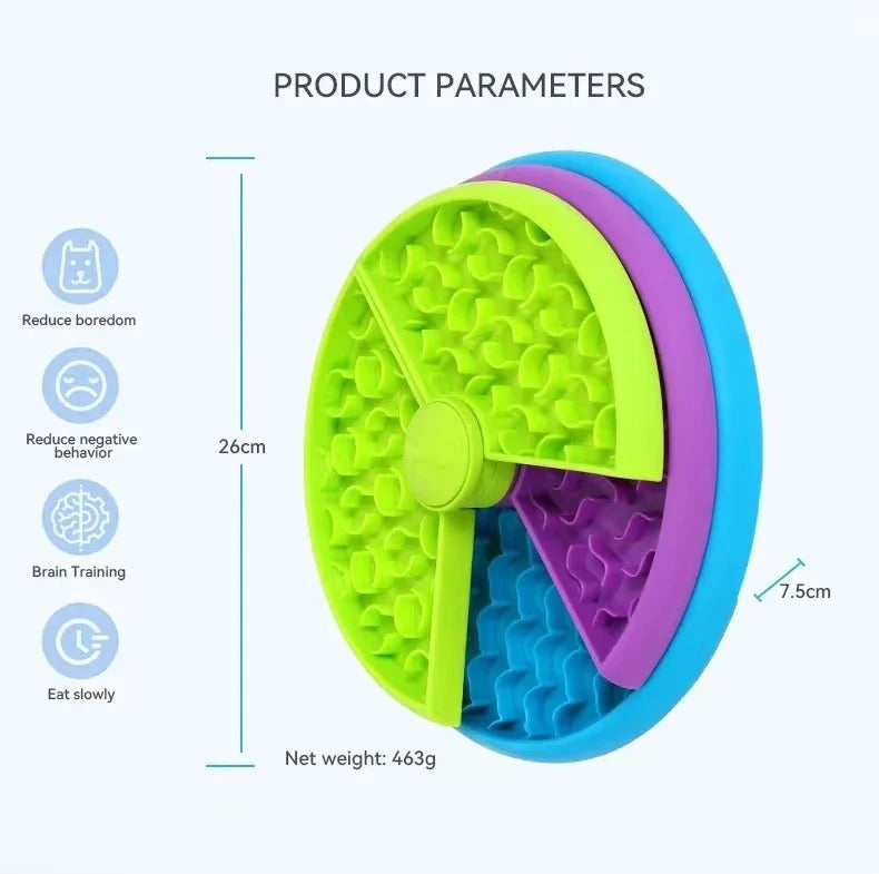3-Layer Rotating Slow Feeder Bowl for Dogs & Cats