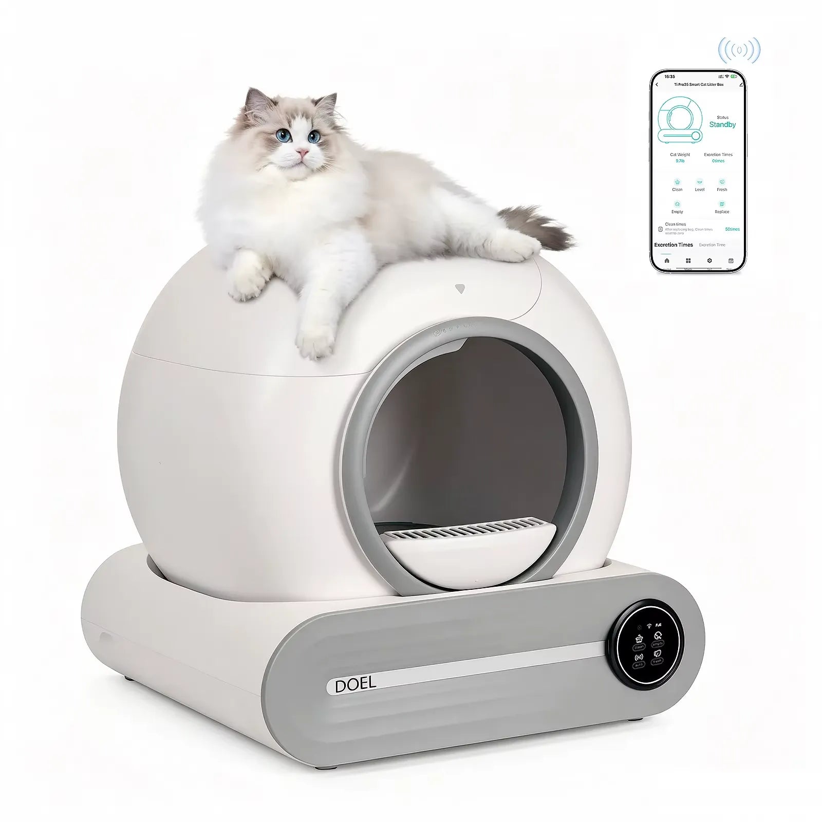 Self-Cleaning Automatic Cat Litter Box with App Control