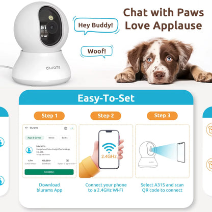 2K 360° Pet Camera with App Control