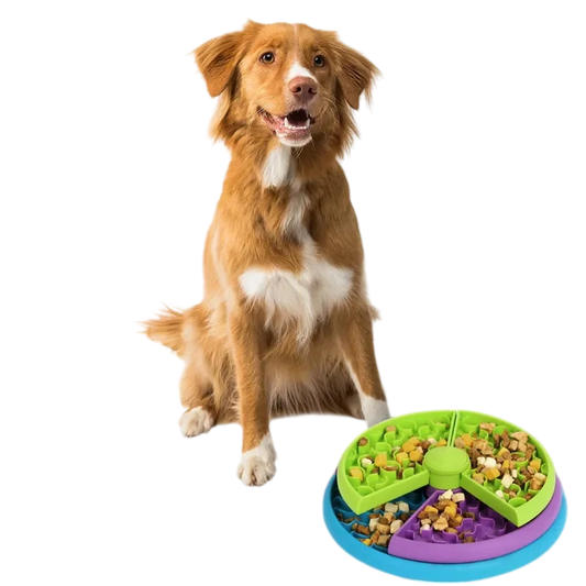 3-Layer Rotating Slow Feeder Bowl for Dogs & Cats