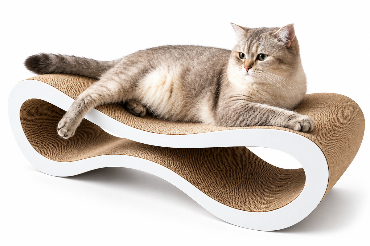 Modern Wooden Cat Scratcher Lounger