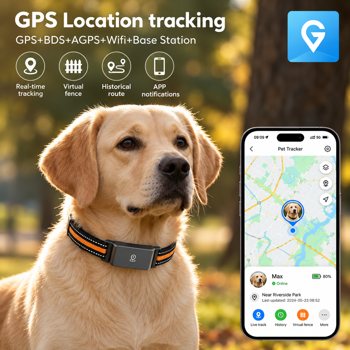 4G GPS Pet Tracker for Dogs & Cats