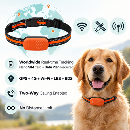 4G GPS Pet Tracker for Dogs & Cats with Two-Way Audio