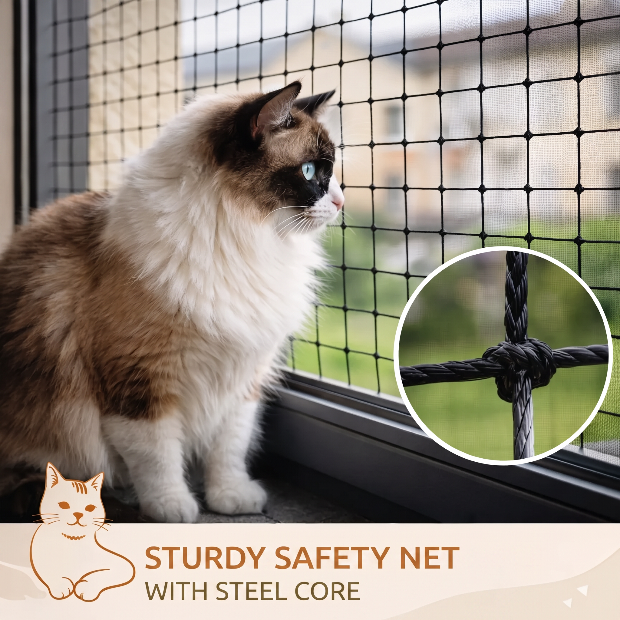 SafePaw Cat Safety Net for Balcony & Window
