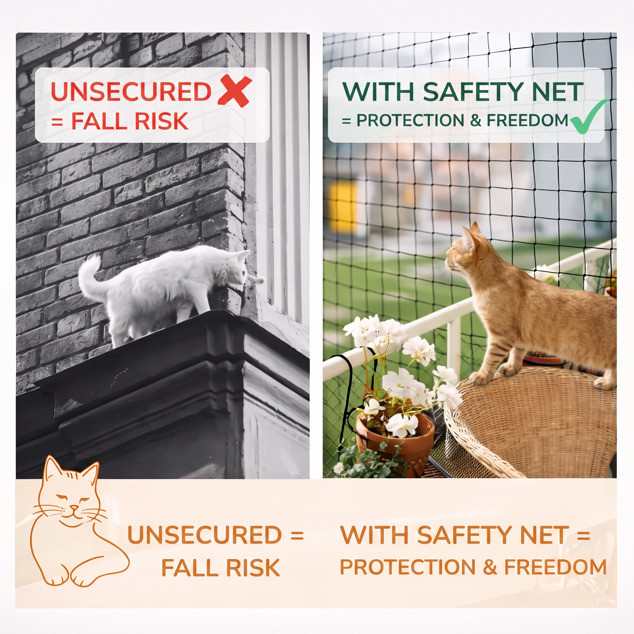 SafePaw Cat Safety Net for Balcony & Window