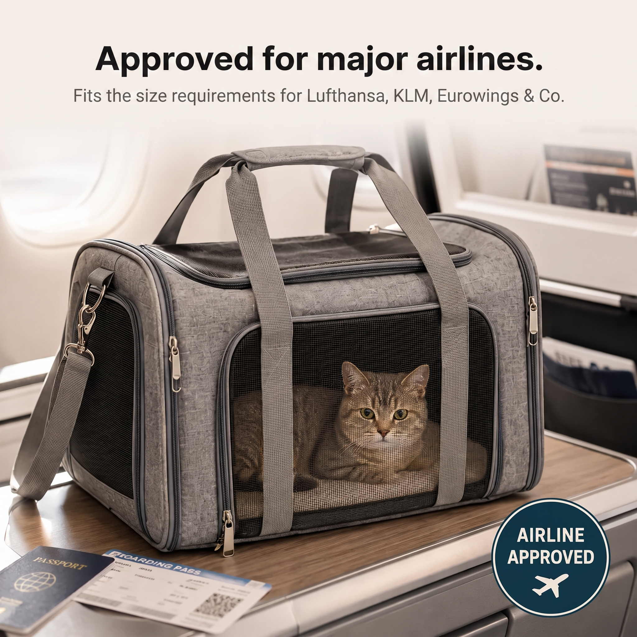 Airline-Approved Pet Carrier for Dogs & Cats