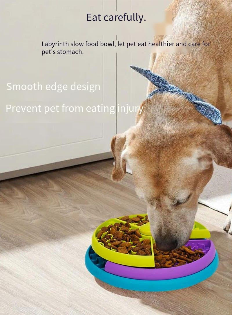 3-Layer Rotating Slow Feeder Bowl for Dogs & Cats