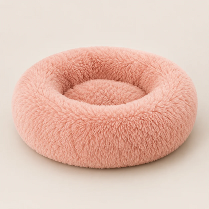 Soft Plush Donut Dog Bed for Dogs & Cats