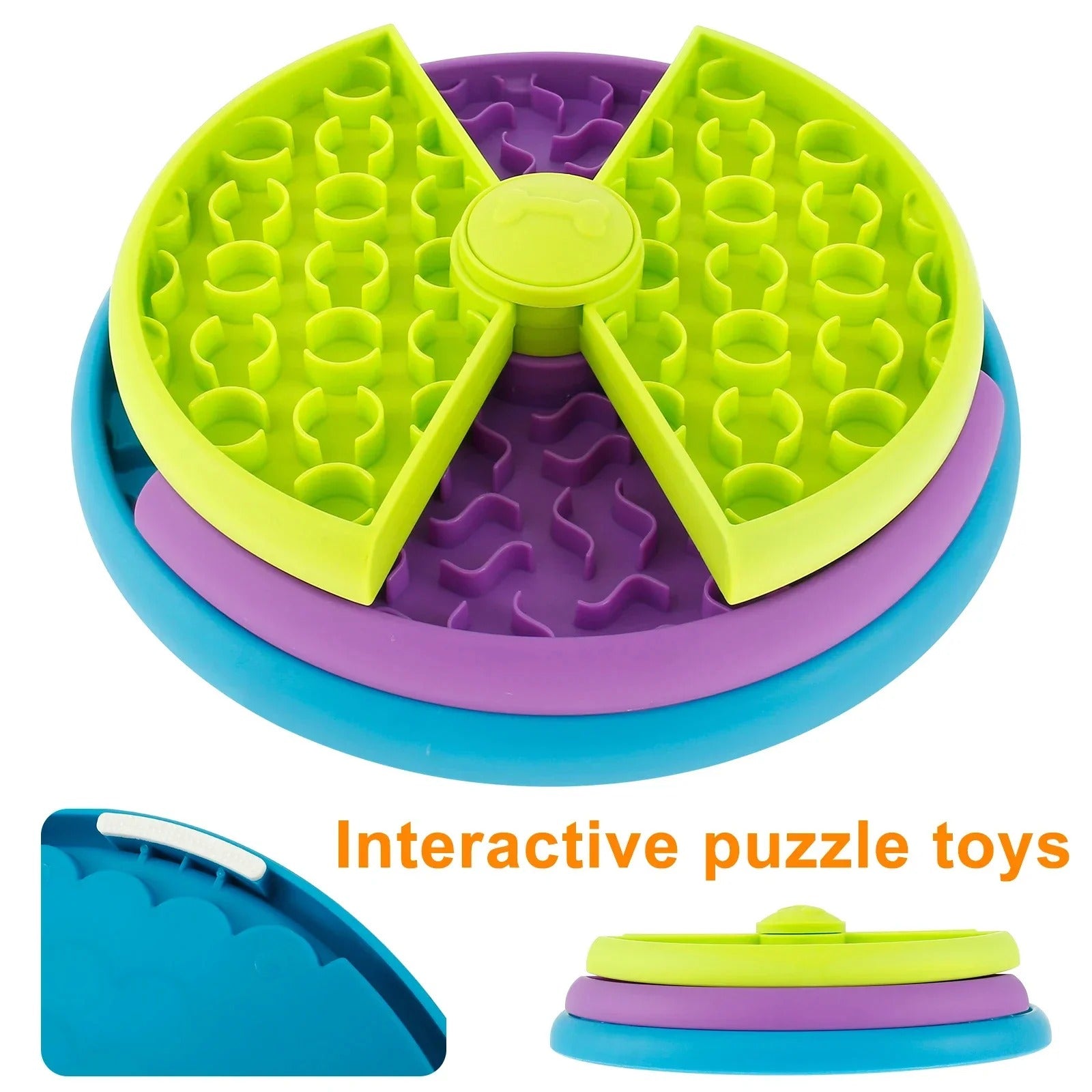 3-Layer Rotating Slow Feeder Bowl for Dogs & Cats