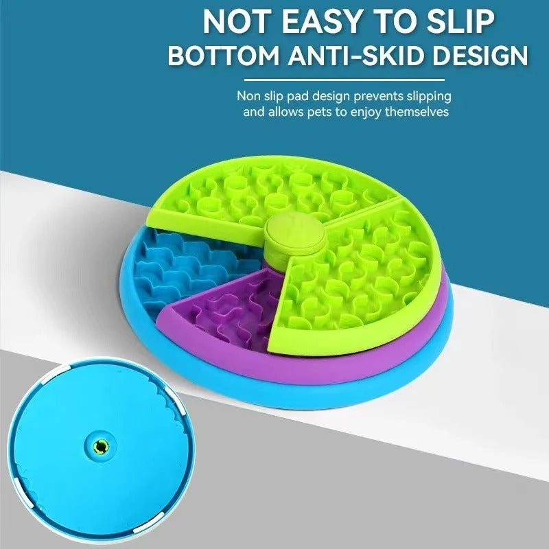 3-Layer Rotating Slow Feeder Bowl for Dogs & Cats