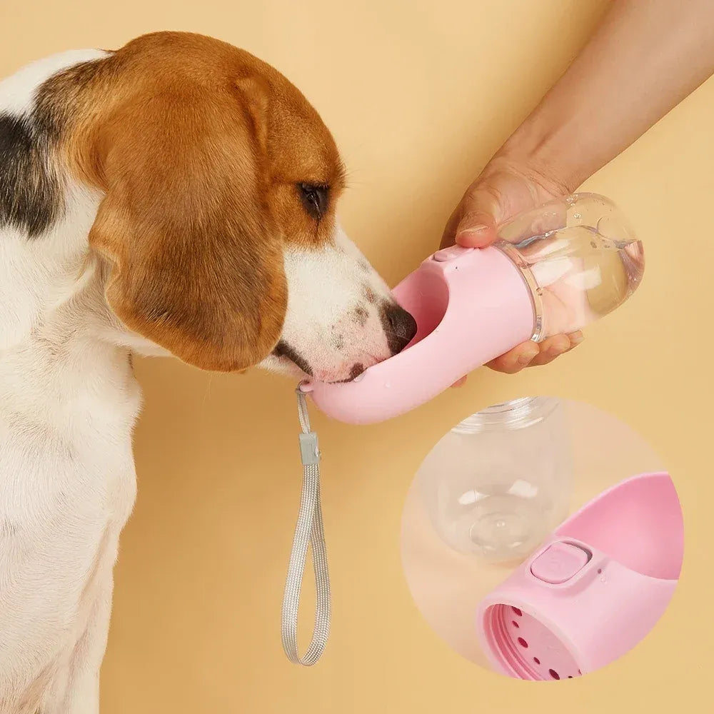 Portable Dog & Cat Water Bottle with Built-In Bowl