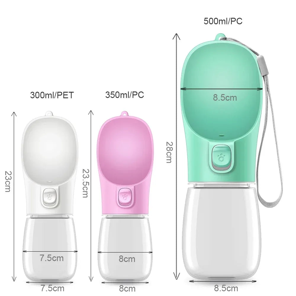 Portable Dog & Cat Water Bottle with Built-In Bowl
