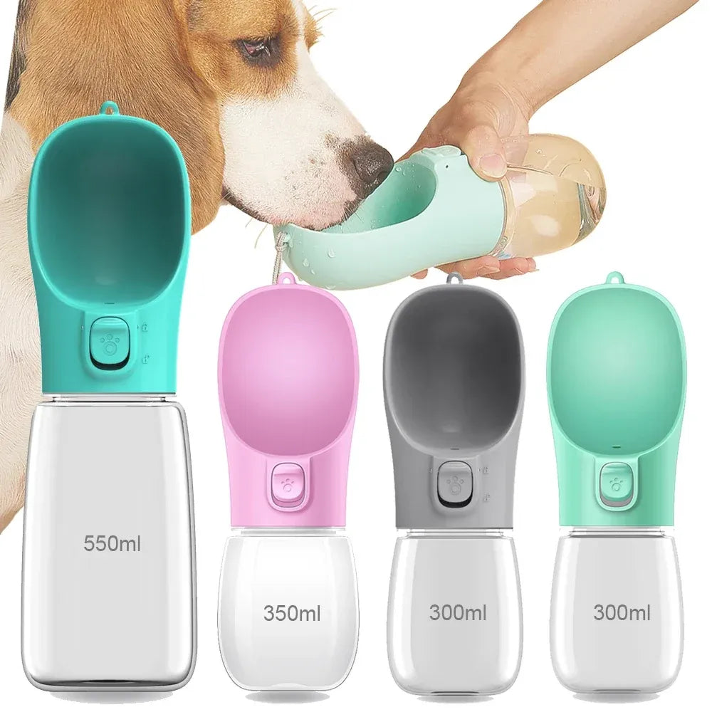 Portable Dog & Cat Water Bottle with Built-In Bowl