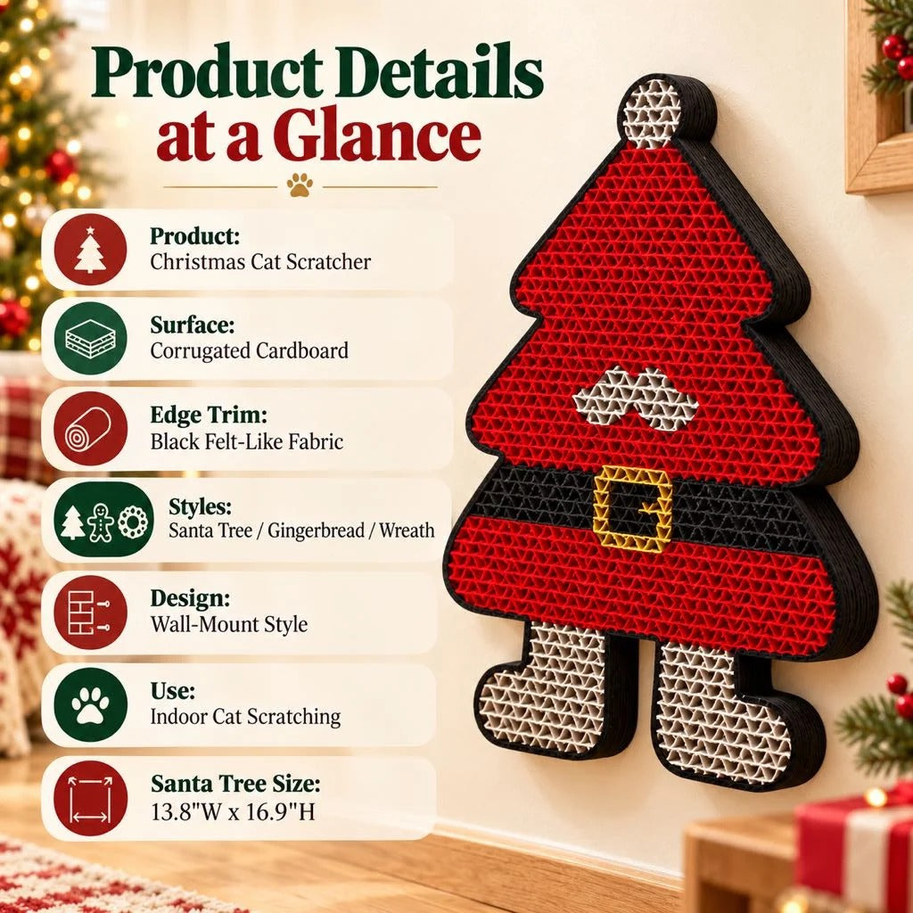 Christmas Wall-Mounted Cat Scratcher